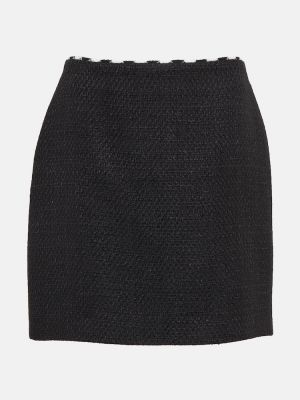 Tvídové mini sukně Elie Saab černé