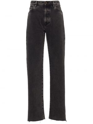 Straight leg jeans con tasche Miu Miu nero