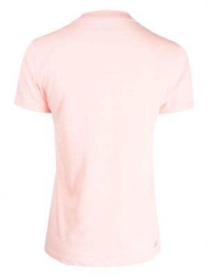 T-shirt en coton avec applique Lacoste rose
