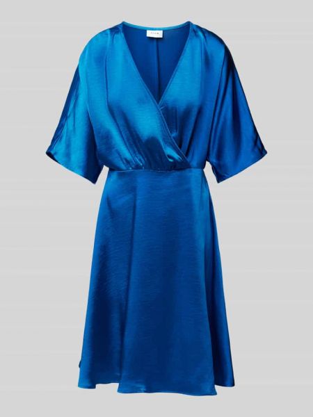 Sukienka midi z dekoltem w serek Vila niebieska