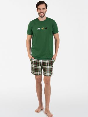 Kratke hlače s printom kratki rukavi Italian Fashion zelena