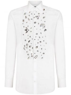 Camicia con cristalli Dolce & Gabbana bianco