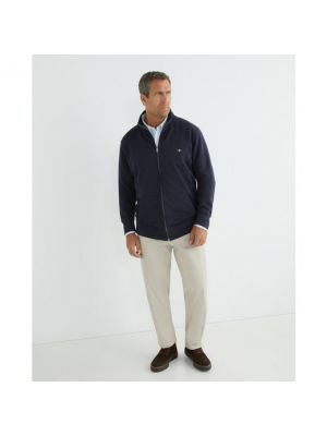Jersey con cremallera de algodón de tela jersey Gant azul