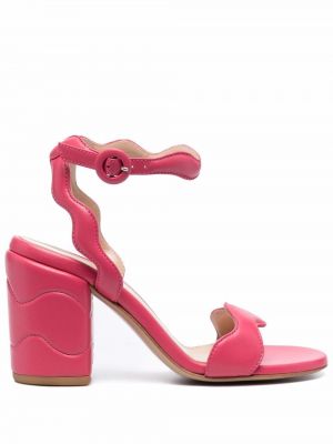 Lær sandaler med reim Gianvito Rossi rosa