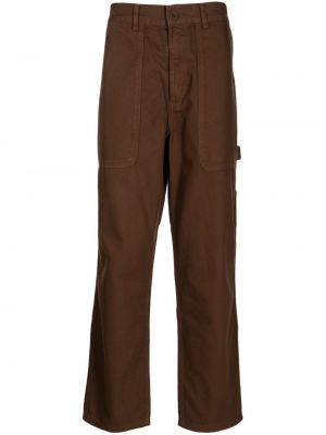 Pantalon droit en coton Palmes marron