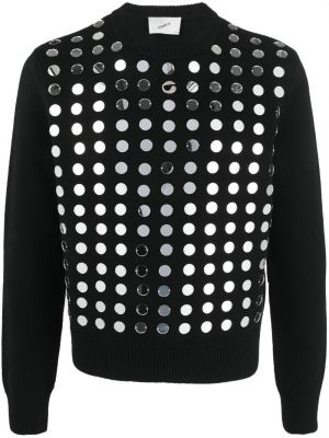 Пуловер с пайети с кръгло деколте Coperni черно