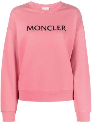 Rund hals trykt sweatshirt Moncler rosa