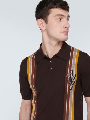 Polo en laine en coton Amiri marron