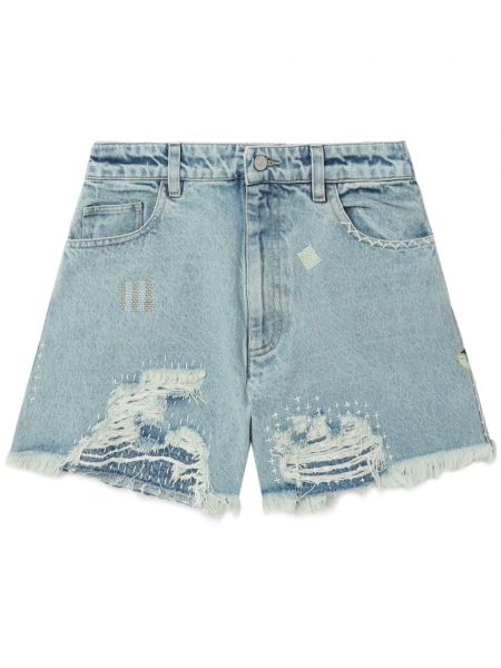 Distressed jeans shorts Sea blau