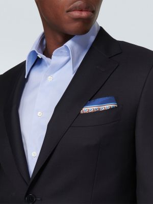 Копринена вратовръзка с принт с джобове Canali
