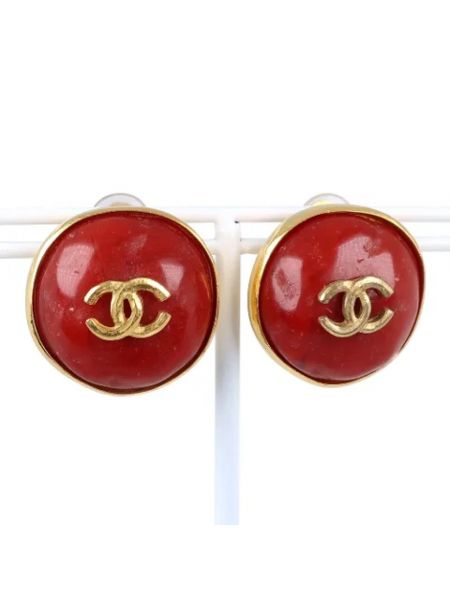 Kolczyki retro Chanel Vintage czerwone