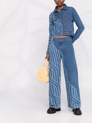 Jeansjacke mit print Ahluwalia blau