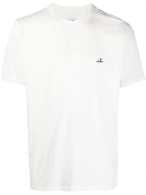 Tričko s výšivkou s okrúhlym výstrihom C.p. Company biela