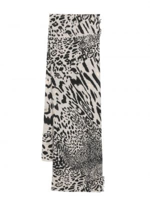 Echarpe à imprimé à imprimé léopard Faliero Sarti blanc