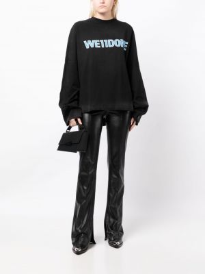 Sweatshirt mit print mit rundem ausschnitt We11done schwarz