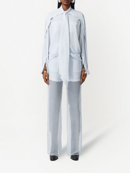 Pantalones cortos de seda de gasa Burberry azul