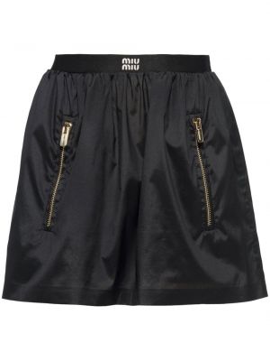 Hedvábné mini sukně Miu Miu černé