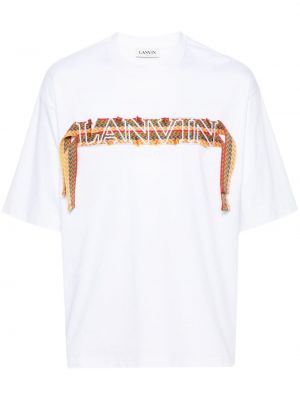 Kokvilnas t-krekls ar izšuvumiem Lanvin balts