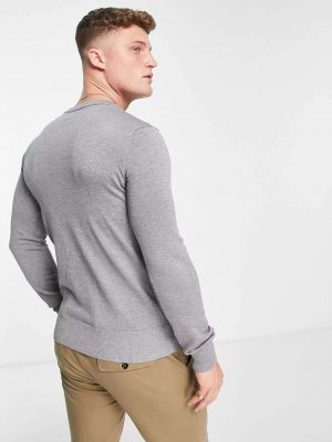 Длинный свитер с круглым вырезом Gianni Feraud серый