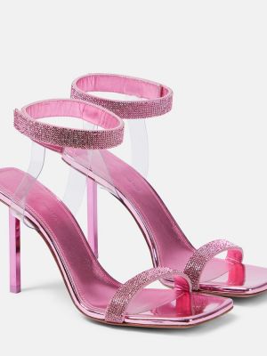 Sandały z kryształkami Amina Muaddi różowe