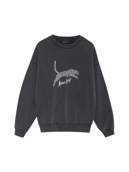 Sweatshirt mit print mit leopardenmuster Anine Bing schwarz
