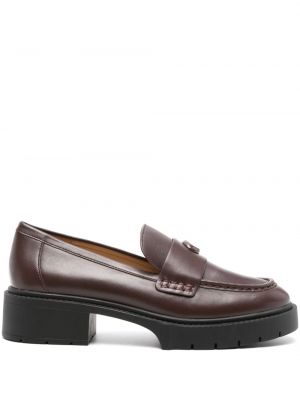 Pantofi loafer din piele Coach maro