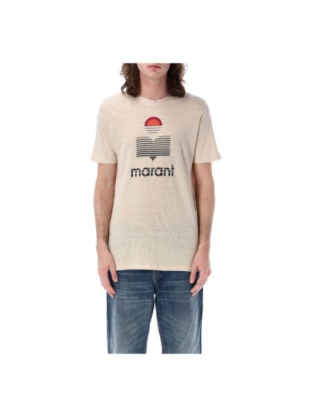 T-shirt mit print Isabel Marant beige