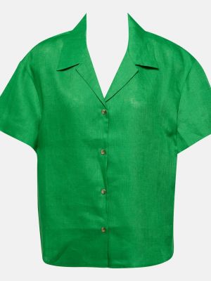 Льняная рубашка Asceno зеленая