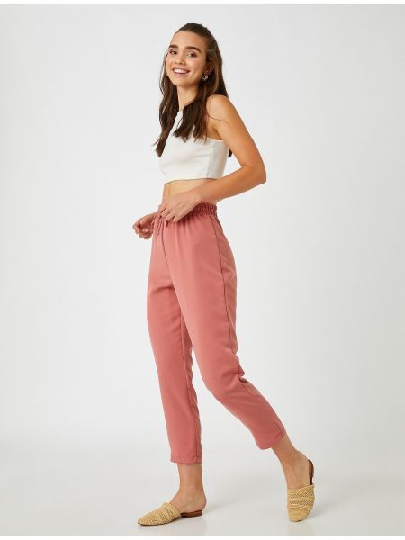 Kalhoty z modalu Koton růžové