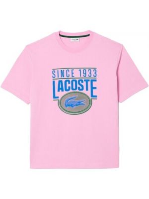 Różowa koszulka z krótkim rękawem Lacoste