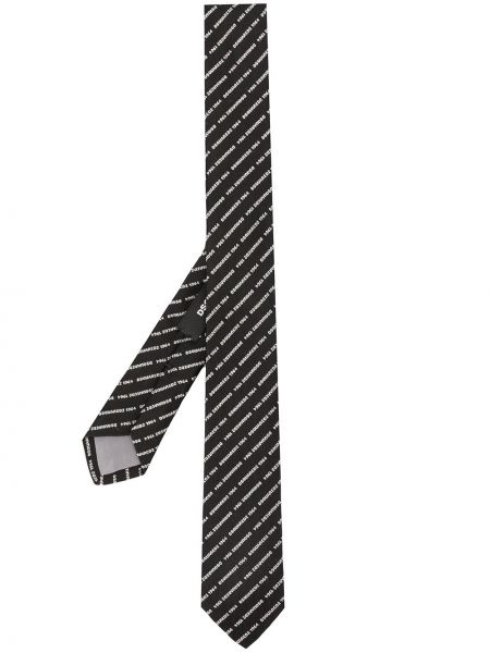 Corbata con bordado Dsquared2 negro