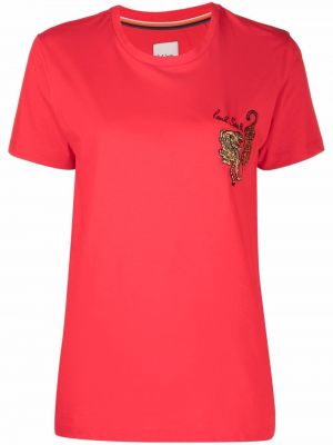 Camiseta con bordado con rayas de tigre Paul Smith rojo