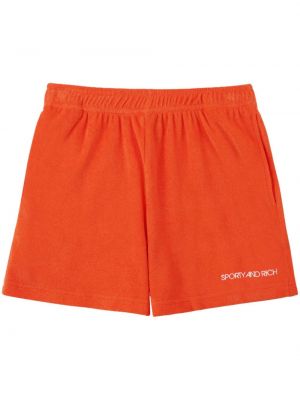 Pantaloni scurți cu broderie din bumbac Sporty & Rich portocaliu