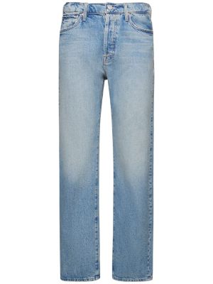 Bavlnené džínsy s rovným strihom Mother modrá