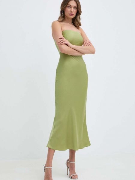Midi haljina Bardot zelena