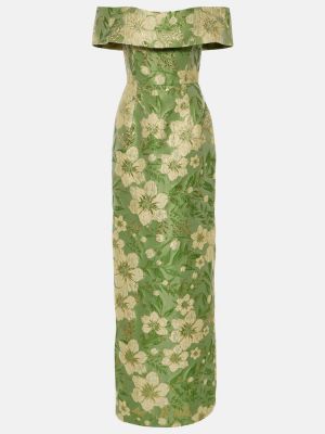 Sukienka długa w kwiatki Markarian zielona