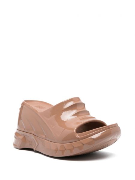 Sandály na klínovém podpatku Givenchy hnědé
