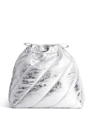 Taška přes rameno Balenciaga stříbrná