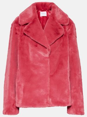 Samta jaka ar kažokādu Velvet sarkans