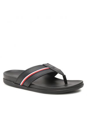 Sandale din piele Tommy Hilfiger negru