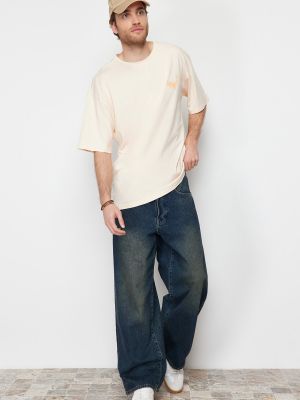 Βαμβακερή μπλούζα με κέντημα με σχέδιο Trendyol
