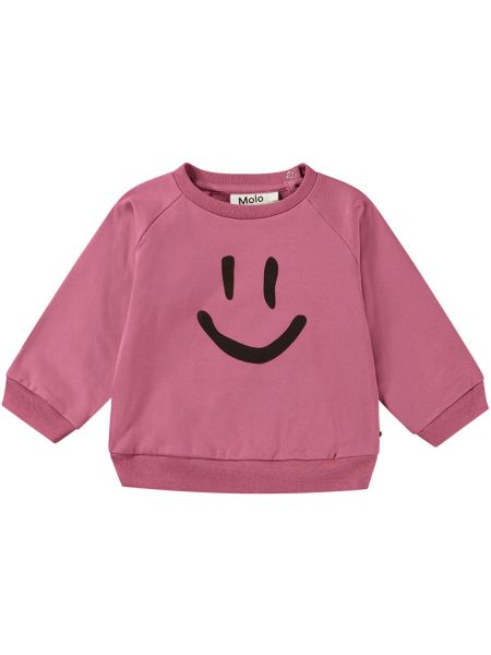 Trykt bomull sweatshirt for jenter Molo rosa