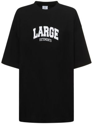 Džerzej tričko s výšivkou Vetements čierna