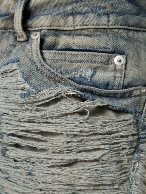 Zvonové džíny s oděrkami Rick Owens modré