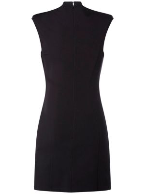 Sukienka mini bez rękawów z dekoltem w serek z dżerseju Alessandro Vigilante czarna