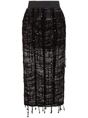 Φούστα pencil με χάντρες Dolce & Gabbana μαύρο