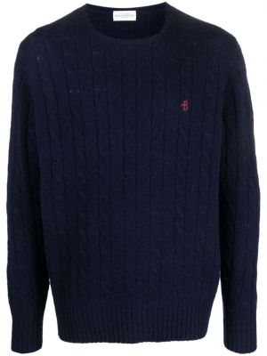 Vlnený sveter s výšivkou Ballantyne modrá