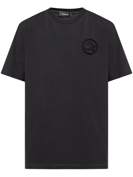 Βαμβακερή μπλούζα Dsquared2 μαύρο