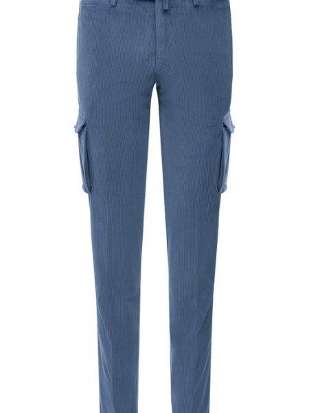 Хлопковые кашемировые брюки карго Kiton синие