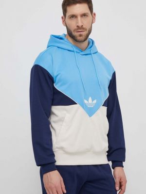 Hoodie s kapuljačom s printom Adidas Originals plava